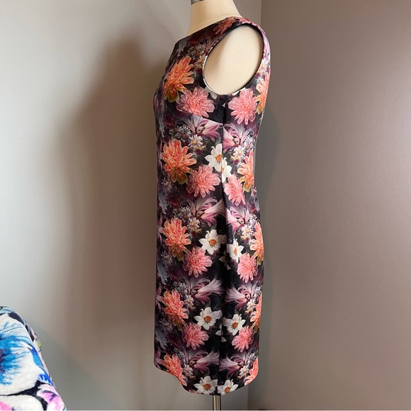 RM LL 6 Multicolor Floral Sleeveless Sheath Dress with Rear Zipper - Picture 6 of 15